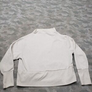 Nike Sweater Womens Medium Gray Yoga Training Loose Fit Pullover Long Sleeve